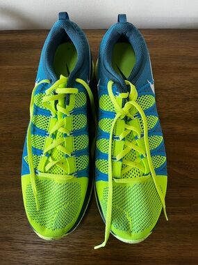 Nike Flyknit Trainer Men’s 11 Volt Green Blue Running Shoes